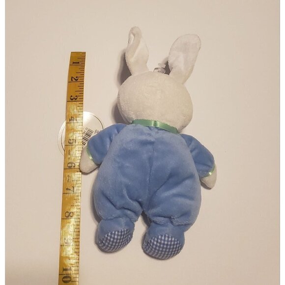 Prestige Baby Happy Easter blue bunny plush rattle toy - Picture 3 of 4